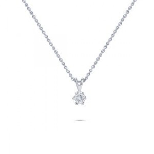 by R&C bicolor gouden hanger model Aumone met een 0.07ct briljant geslepen diamant, certificaat nr. YE0273 De hanger wordt geleverd zonder het afgebeelde collier!  Deze dient apart meebesteld te worden - 606345